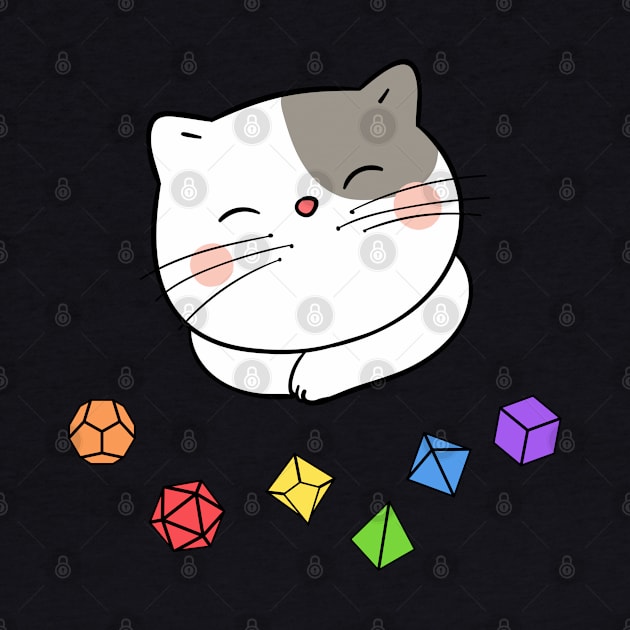 Colorful Dice with Cute Cat by pixeptional